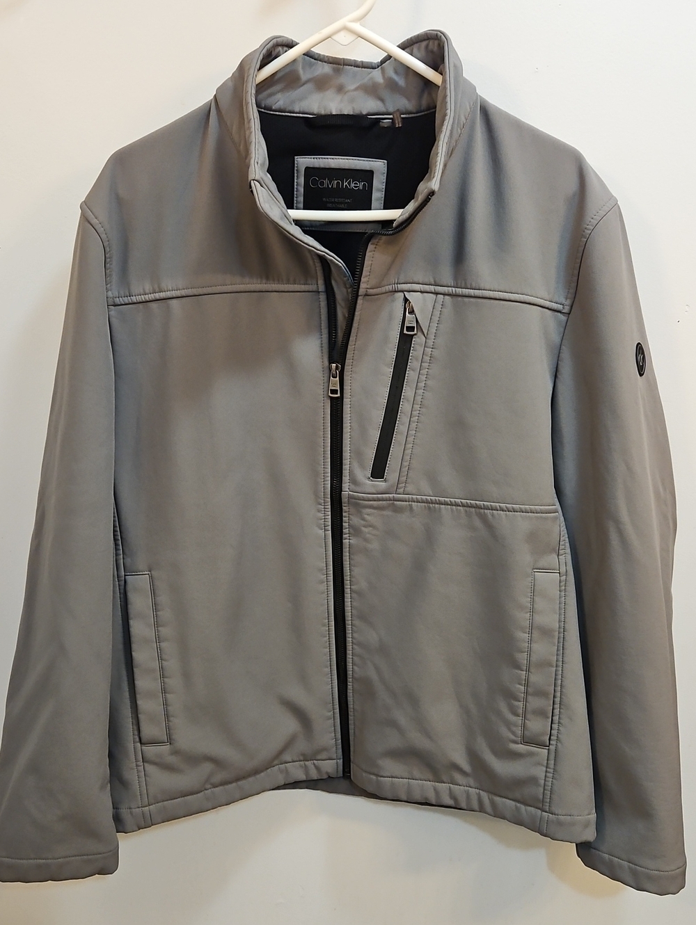 Calvin Klein Men's Light Gray Zip Front Jacket